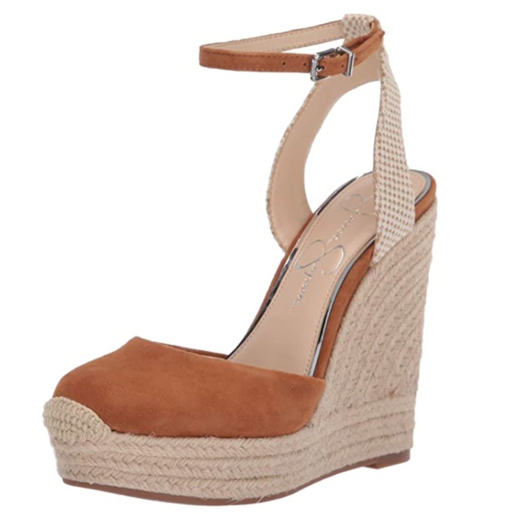 Jessica Simpson Women's Zestah Ankle Strap Espadrille Platform Wedge Heel
